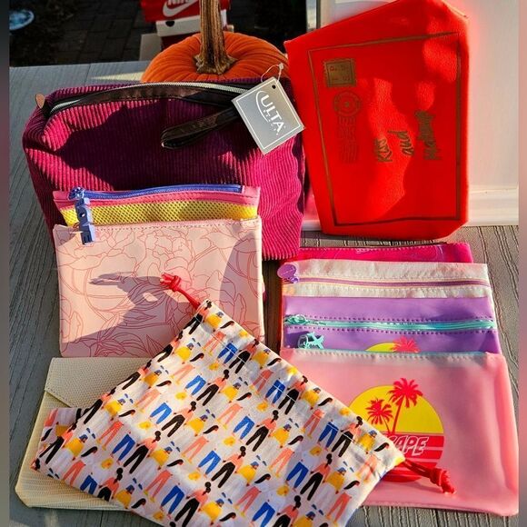 Makeup bag bundle 10 new zip & drawstring bags ipsy & ulta - Picture 12 of 14